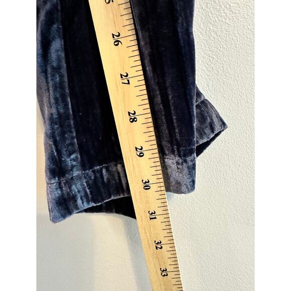 Marie Oliver Womens Carter Velvet Crinkle Wide Leg Elegant Chic Blue Pants Sz 2 - Picture 7 of 9